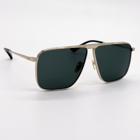 NEW GUCCI SUNGLASSES MEN AVIATOR GOLD GUCCI GG0840S 002 - Picture 5 of 13